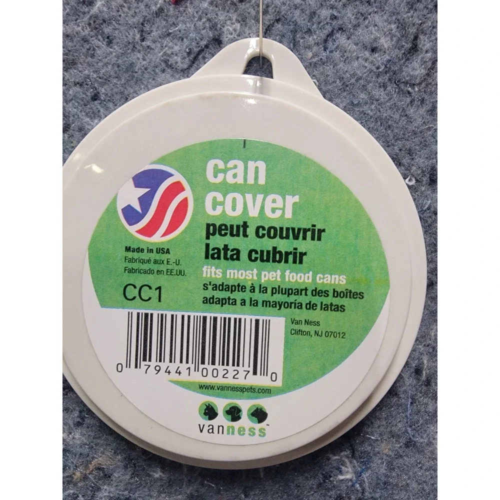 Pet Food Can Cover Set of‎ 2 Cream Lids